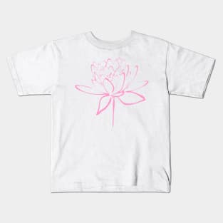 Lotus Flower Calligraphy (Pink) Kids T-Shirt